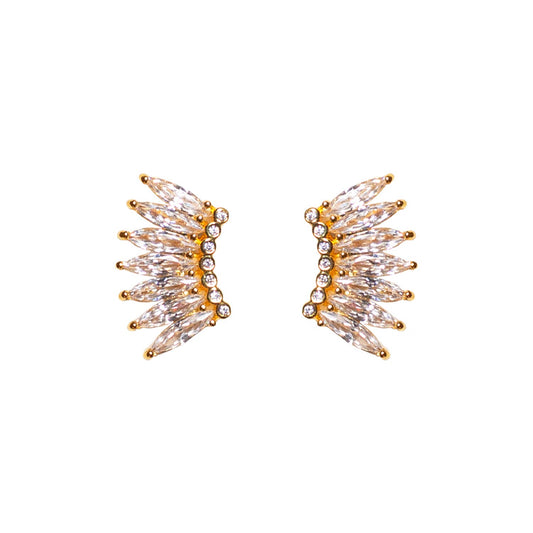 Petite Crystal Madeline Studs Gold / Clear
