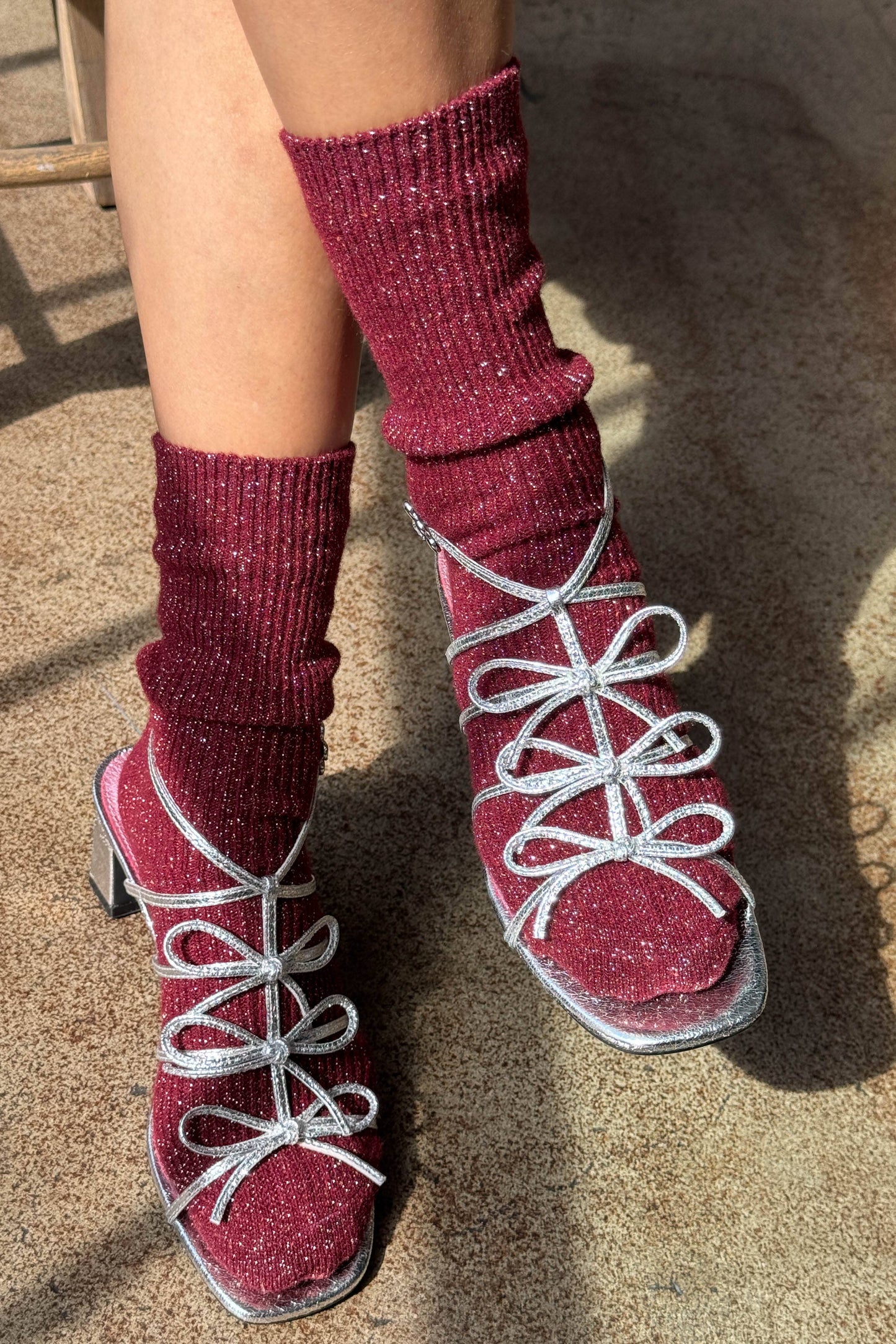 Starry Night Winter Sparkle Socks