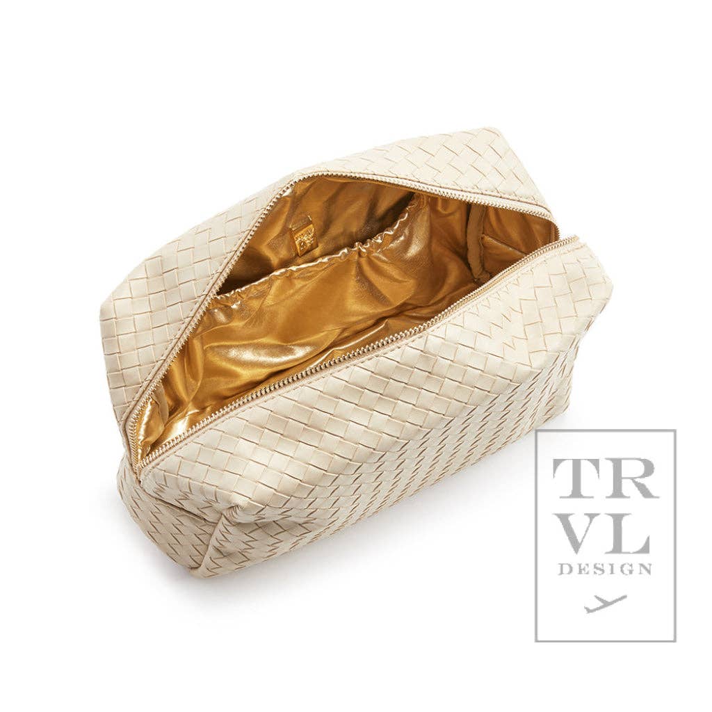 Luxe Everyday Cosmetic Bag - Woven Bisque