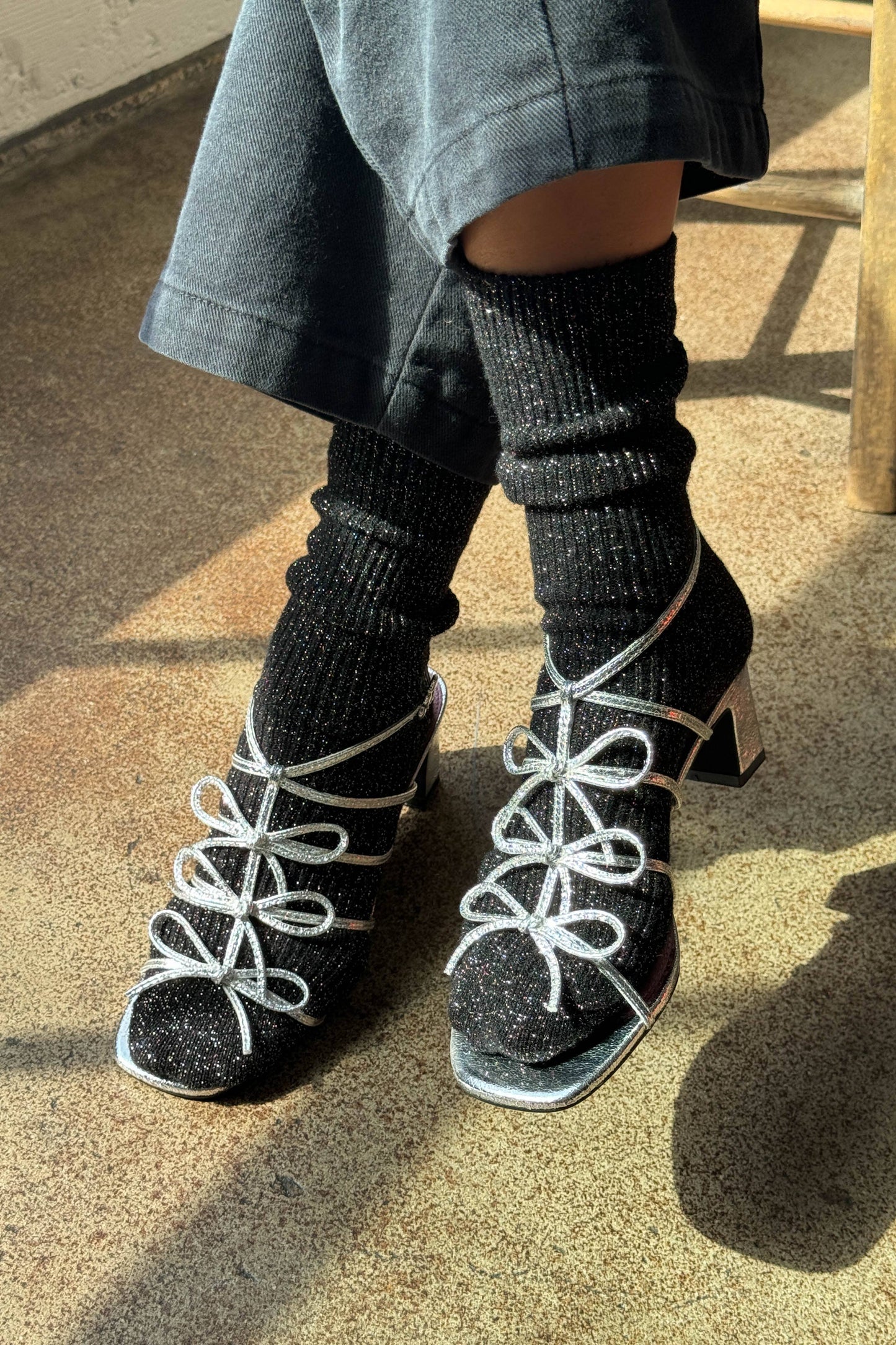 Starry Night Winter Sparkle Socks