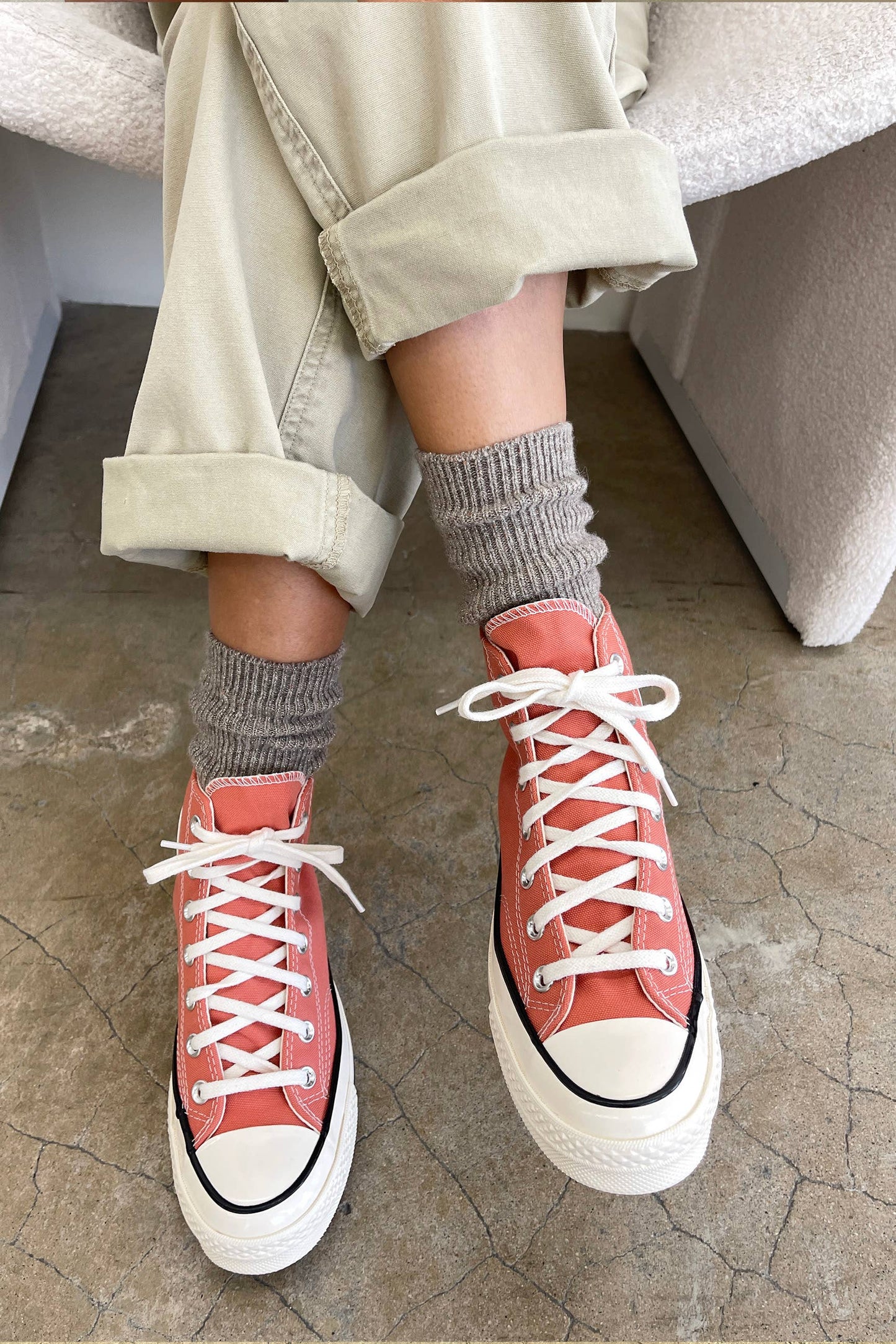 Winter Sparkle Socks: Nutmeg