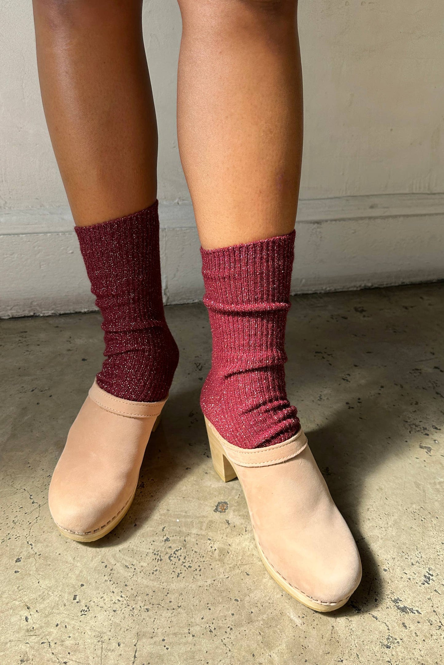 Winter Sparkle Socks: Nutmeg