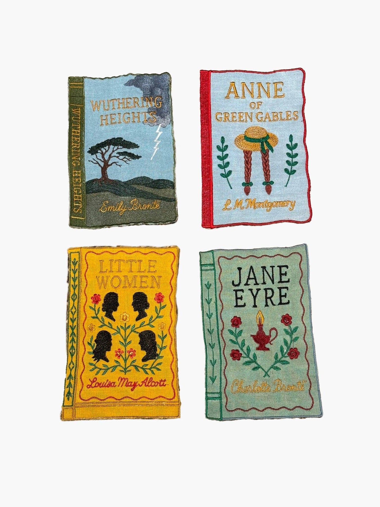 Literary Heroines Embroidered Cocktail Napkins, Set of 4