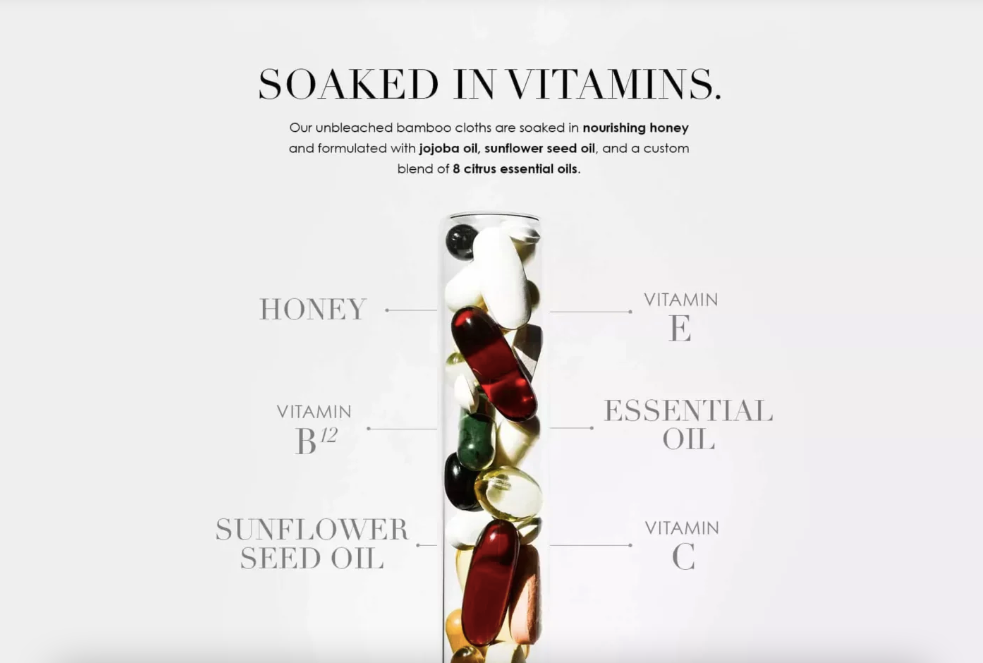 The vitamin cleanse cloths