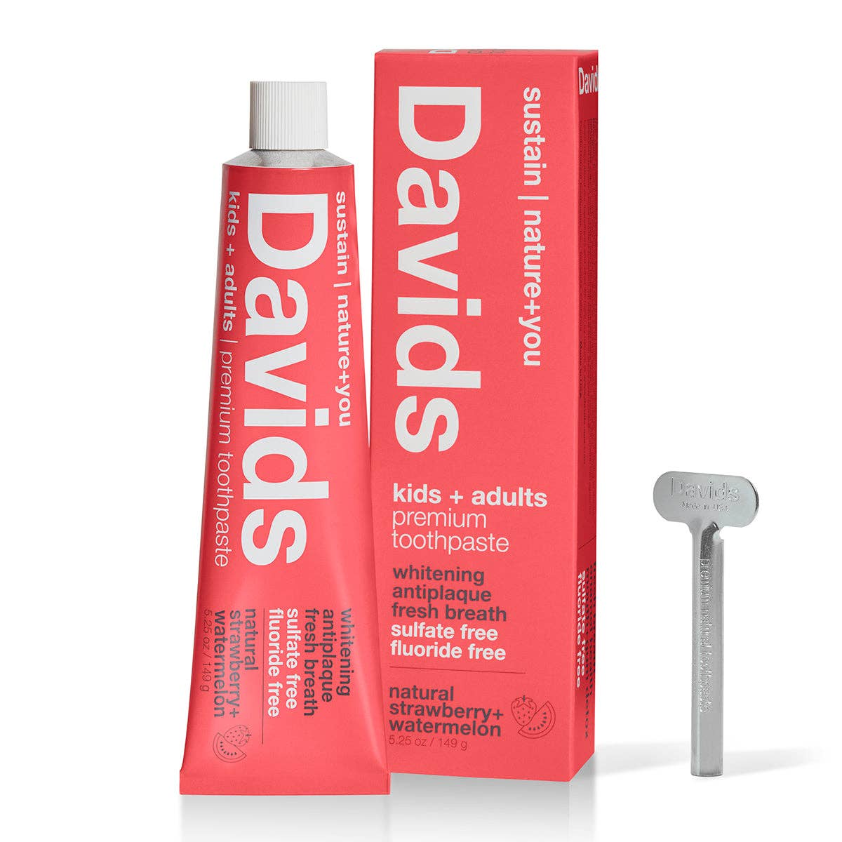 Davids kids + adults strawberry/watermelon toothpaste