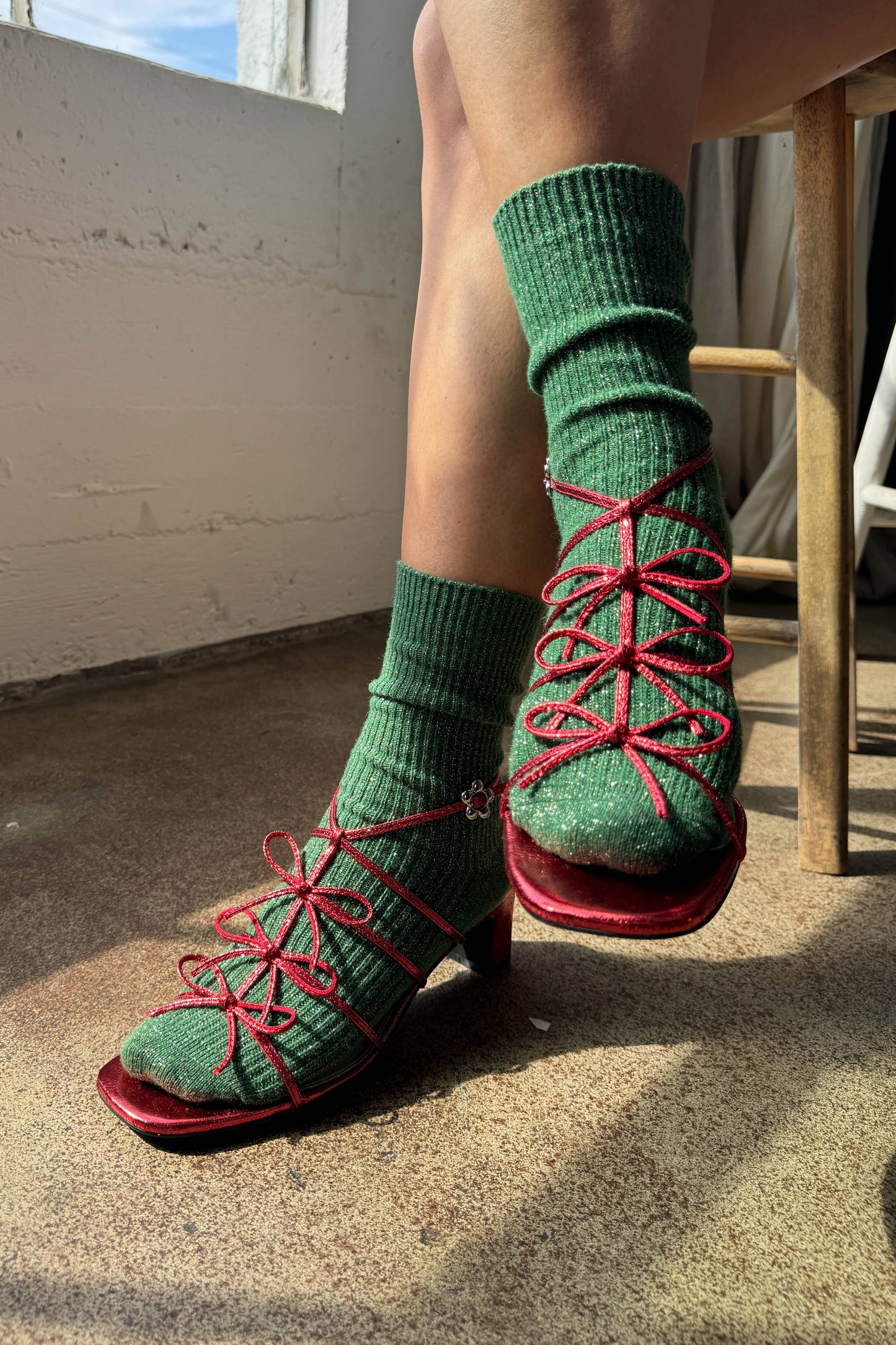 Starry Night Winter Sparkle Socks