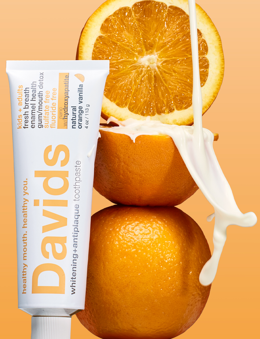 Kids +Adults nano-hydroxyapatite premium toothpaste / orange vanilla
