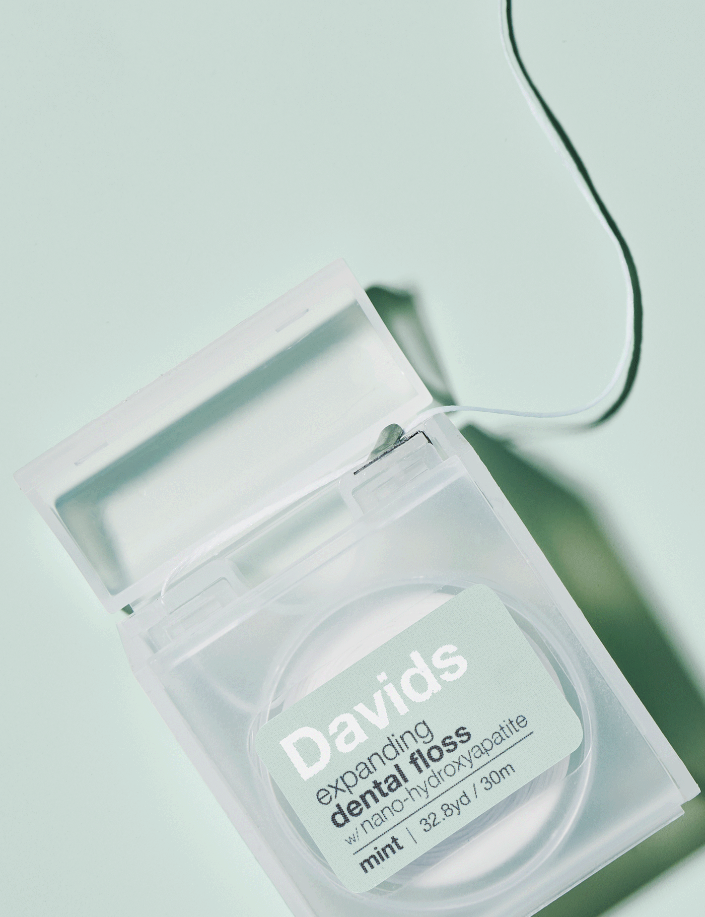 Davids expanding dental floss / refillable dispenser / mint