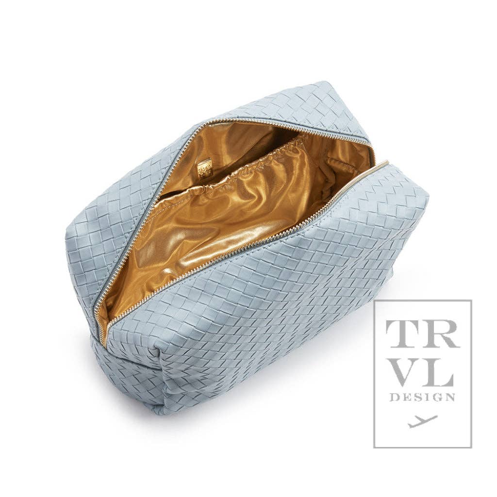 Luxe Everyday Cosmetic Bag - Woven Bleu