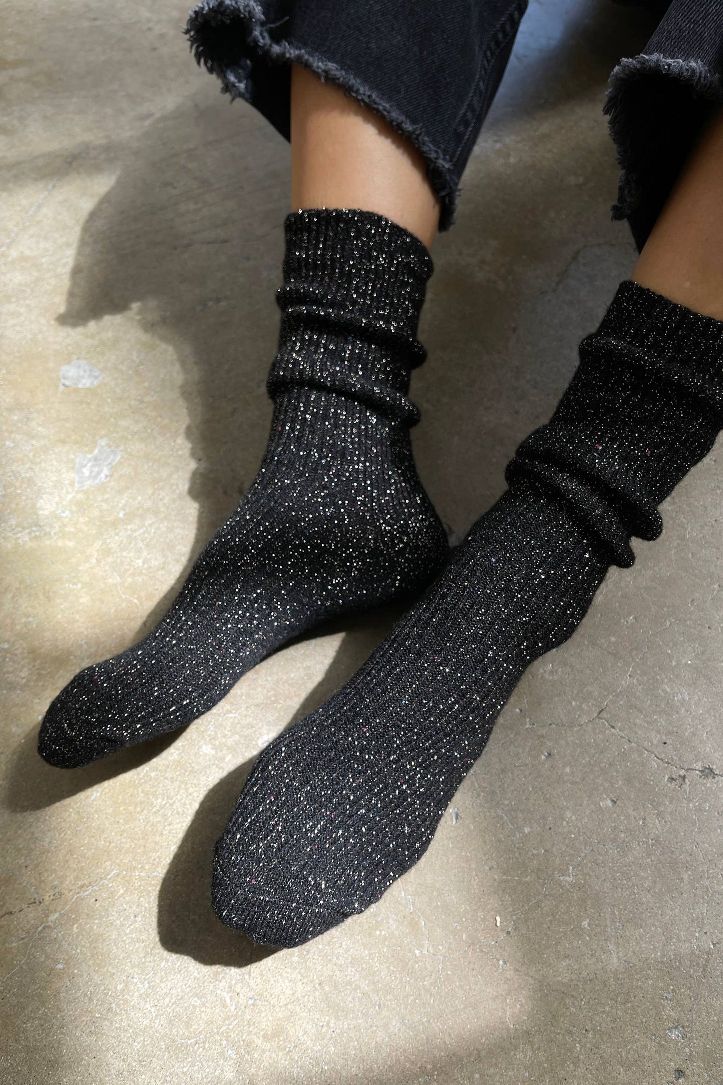 Starry Night Winter Sparkle Socks