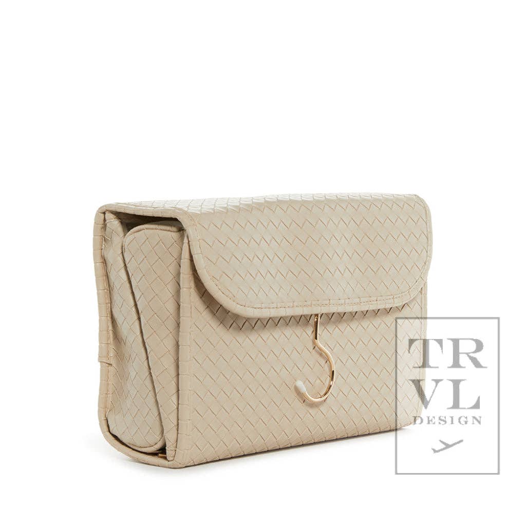 Luxe Hanging Toiletry Case - Woven Bisque