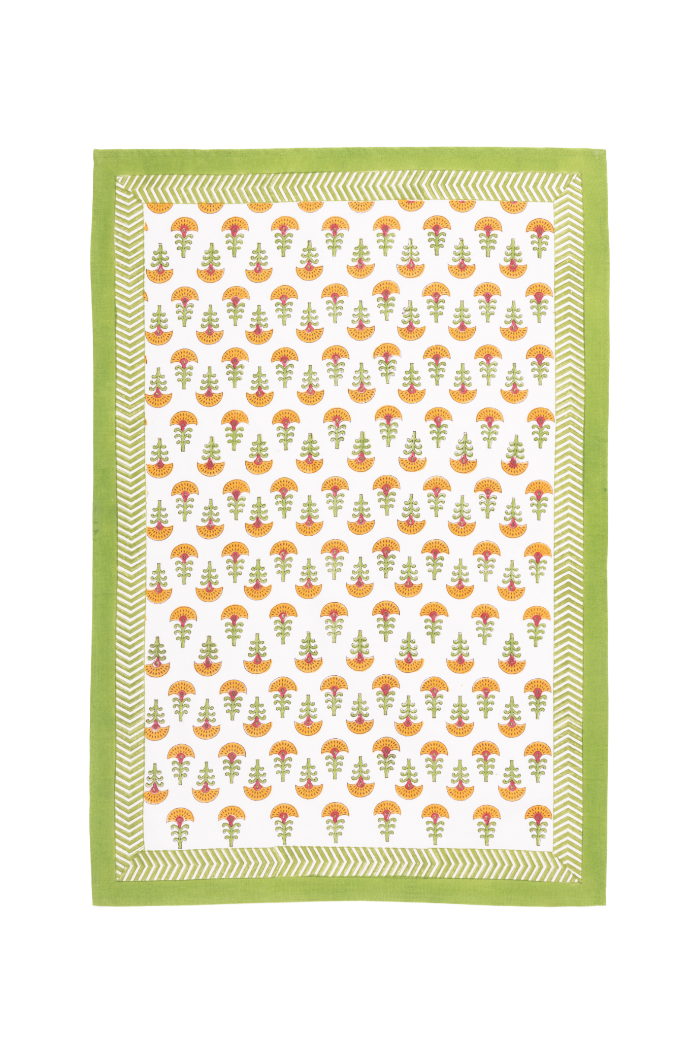 Green Buti Blockprint Dish Towel