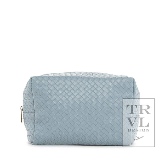 Luxe Everyday Cosmetic Bag - Woven Bleu