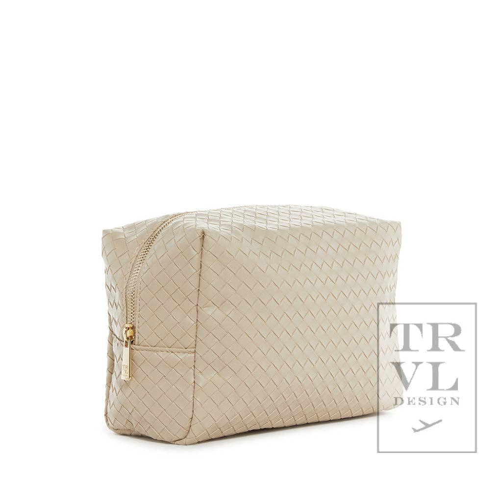 Luxe Everyday Cosmetic Bag - Woven Bisque