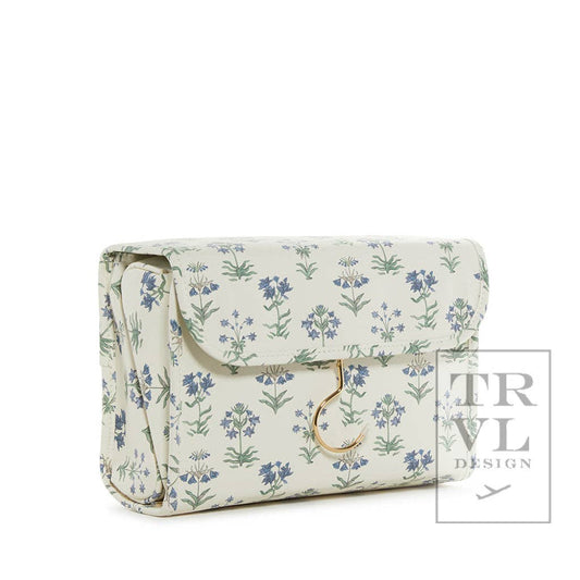 Luxe Hanging Toiletry Case  Provence With Green Pinstripe