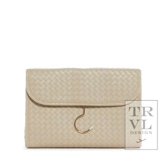Luxe Hanging Toiletry Case - Woven Bisque