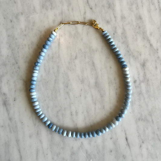Shaded Blue Opal Gemstone Necklace