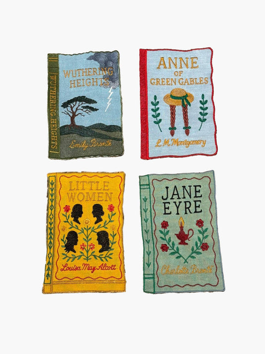 Literary Heroines Embroidered Cocktail Napkins, Set of 4