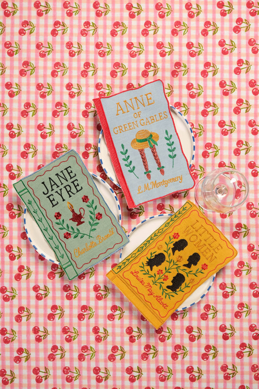 Literary Heroines Embroidered Cocktail Napkins, Set of 4