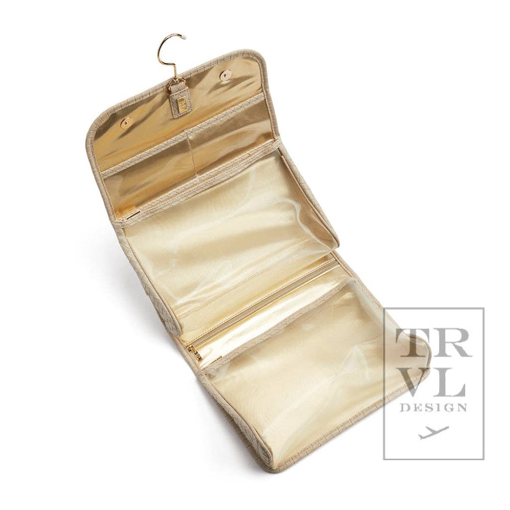 Luxe Hanging Toiletry Case - Woven Bisque