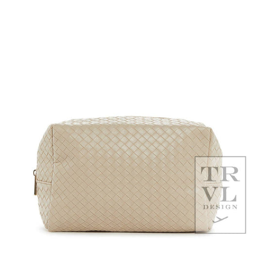 Luxe Everyday Cosmetic Bag - Woven Bisque