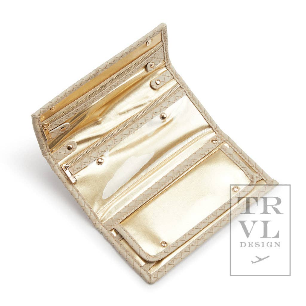 Luxe Jewelry Wallet -  Woven Bisque