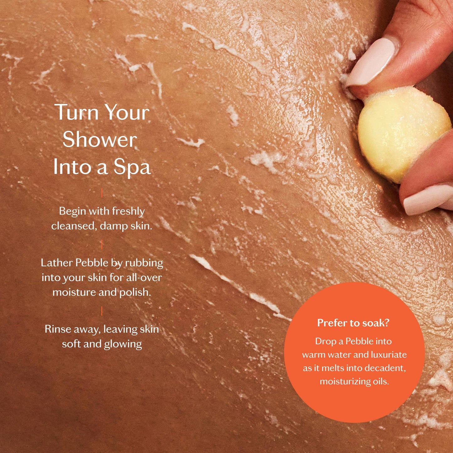 Amber & Vanilla Pebble | Deep Moisturizing Bath & Shower Oil