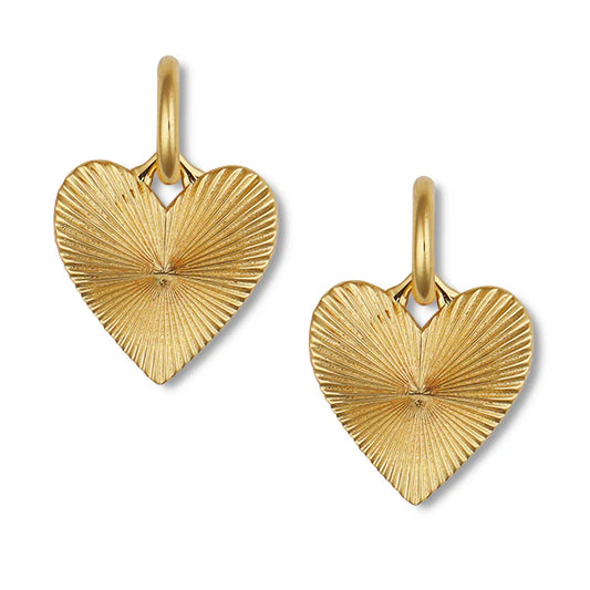 Hart Studio Small Ribbed Heart of Gold Huggie Earrings