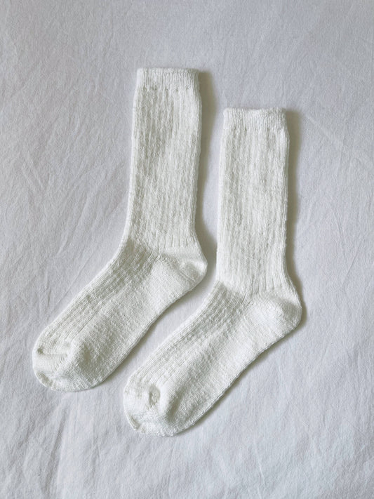 Cottage Socks: White Linen